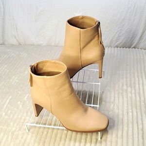 MIA Tan Ankle Booties Smooth Leather Finish
